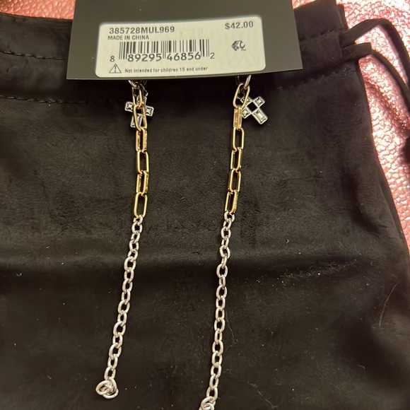 ALL SAINTS Two toned hoop earring with cross - Picture 4 of 5